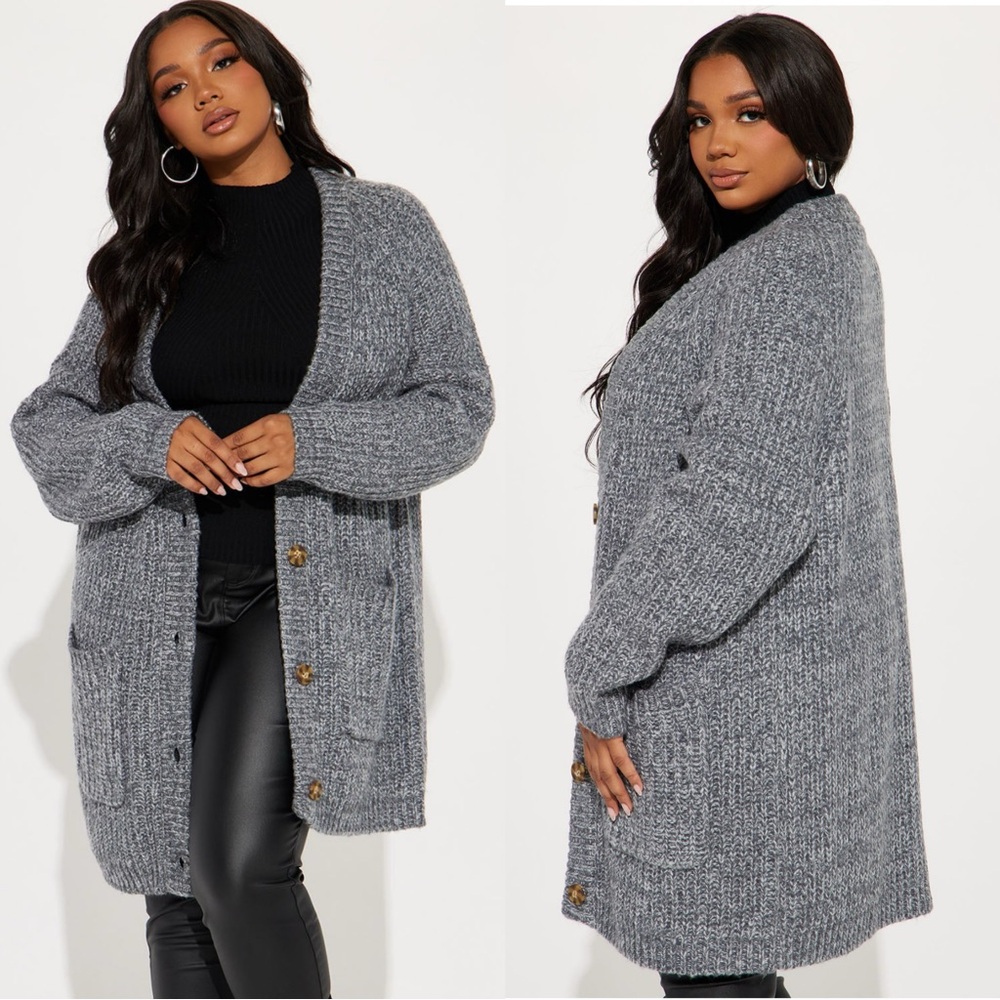 Fashion Nova Taylee Cardigan - Charcoal